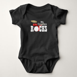 "Mijn opa Rocks!" met Drum Set Baby Bodysuit