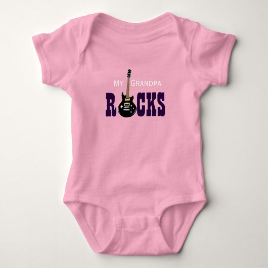 "Mijn opa Rocks!" met elektrische gitaar Romper (Voorkant)