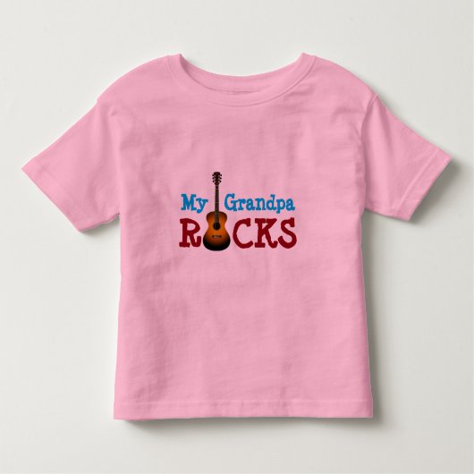 "Mijn opa Rocks!" met gitaar Kinder Shirts (Voorkant)