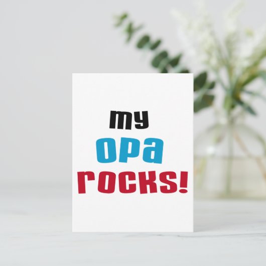 Mijn Opa Rocks T-shirts en geschenken Briefkaart (Staand voorkant)