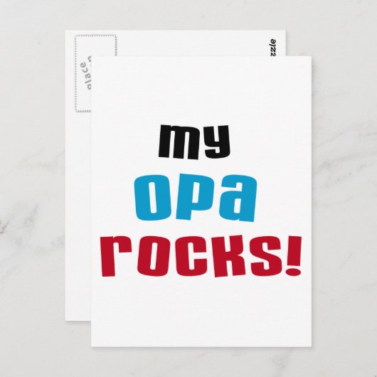 Mijn Opa Rocks T-shirts en geschenken Briefkaart (Voorkant / Achterkant)