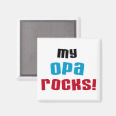 Mijn Opa Rocks T-shirts en geschenken Magneet (Voorkant / Achterkant)
