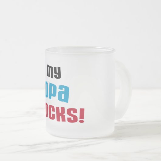 Mijn Opa Rocks T-shirts en geschenken Matglas Koffiemok (Voorkant rechts)