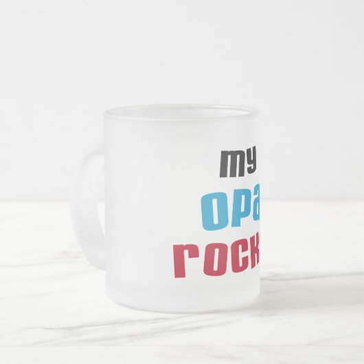 Mijn Opa Rocks T-shirts en geschenken Matglas Koffiemok (Voorkant links)
