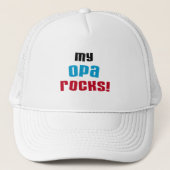 Mijn Opa Rocks T-shirts en geschenken Trucker Pet (Voorkant)