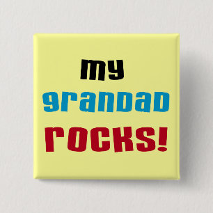Mijn opa Rocks T-shirts en geschenken Vierkante Button 5,1 Cm