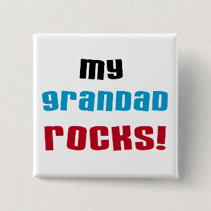 Mijn opa Rocks T-shirts en geschenken Vierkante Button 5,1 Cm