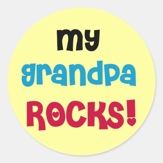Mijn opa Rocks Tshirts en geschenken Ronde Sticker (Voorkant)