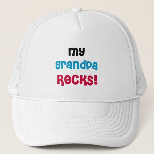 Mijn opa Rocks Tshirts en geschenken Trucker Pet (Voorkant)