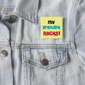 Mijn opa Rocks Tshirts en geschenken Vierkante Button 5,1 Cm (In situ)