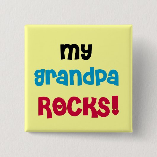 Mijn opa Rocks Tshirts en geschenken Vierkante Button 5,1 Cm (Voorkant)