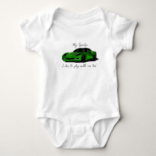 Mijn opa speelt graag met Corvettes C6 Green Romper