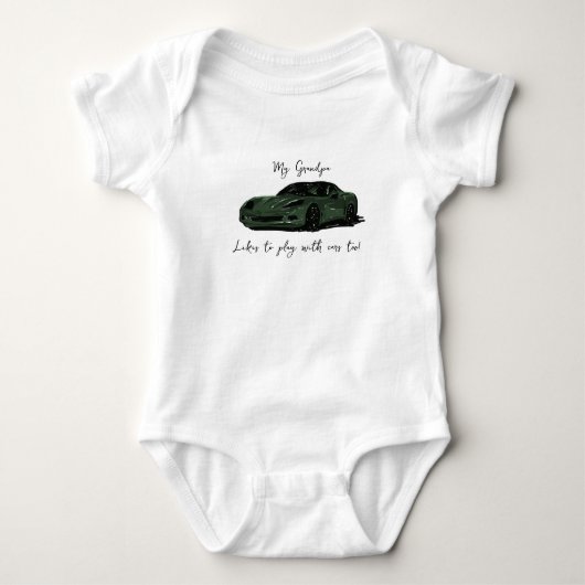 Mijn opa speelt graag met Corvettes C6 Green Romper (Voorkant)