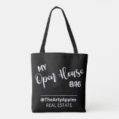 mijn open huis verkoopt zakelijk logo onroerend go tote bag (Achterkant)