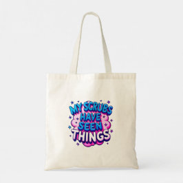 Mijn operatiekledij heeft dingen gezien Beige bood Tote Bag