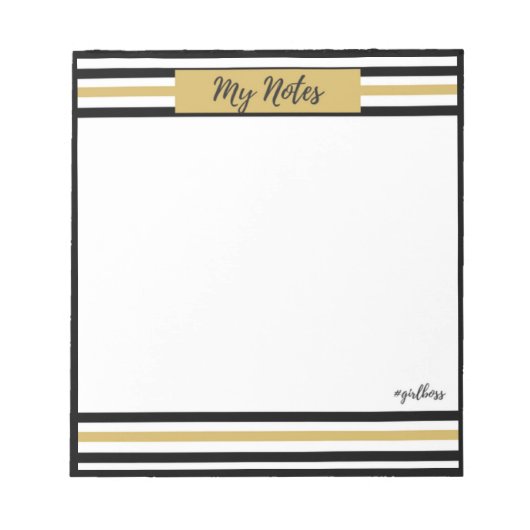 Mijn opmerkingen met #GirlBoss Hashtag Notitieblok (Voorkant)