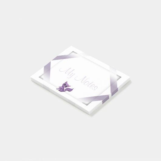 Mijn opmerkingen na het Paarse Kat Post-it® Notes (Schuin)