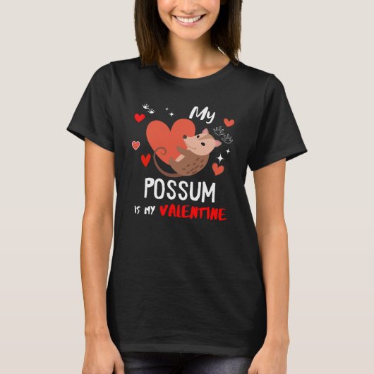 Mijn Opossum is mijn Valentijn T-shirt (Voorkant)