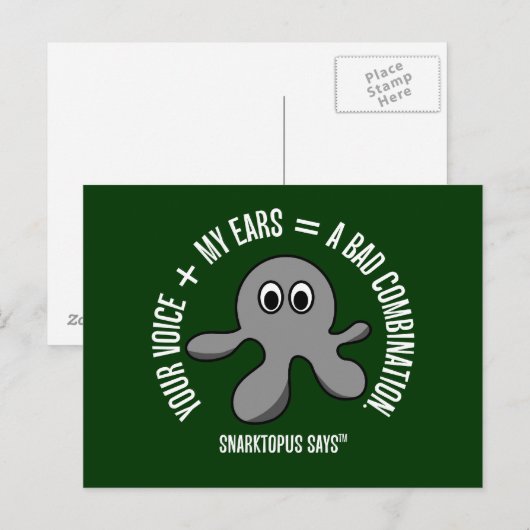 Mijn oren bloeden telkens als ik naar je luister briefkaart (Voorkant / Achterkant)