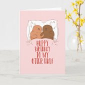 Mijn Otter Half Cute Couple Pun Funny Birthday Kaart (Gele Bloem)