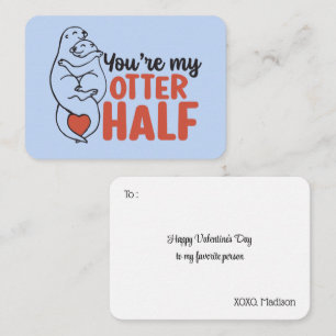 Mijn Otter Half Funny Pun Cute Valentijnsdag Notitiekaartje