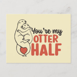 Mijn Otter Half Love Pun Funny Valentijnsdag Briefkaart