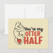 Mijn Otter Half Love Pun Funny Valentijnsdag Briefkaart (Voorkant / Achterkant)
