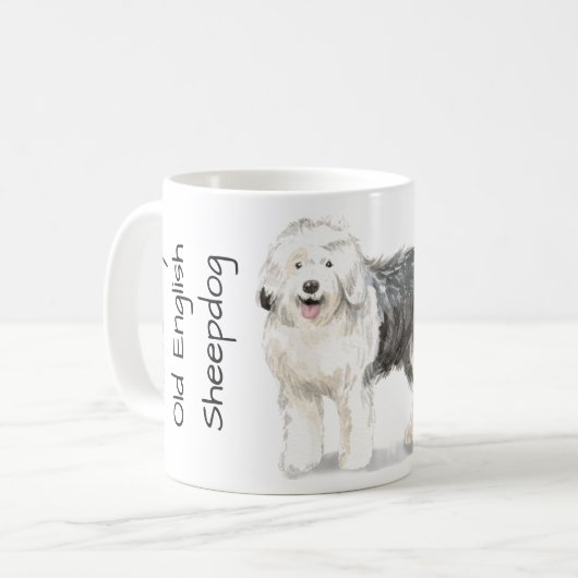 Mijn oude Engelse schaapshond lief Koffiemok (Voorkant links)