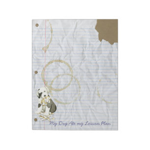 Mijn oude Engelse Sheepdog Ate mijn Lesson Plan Notitieblok