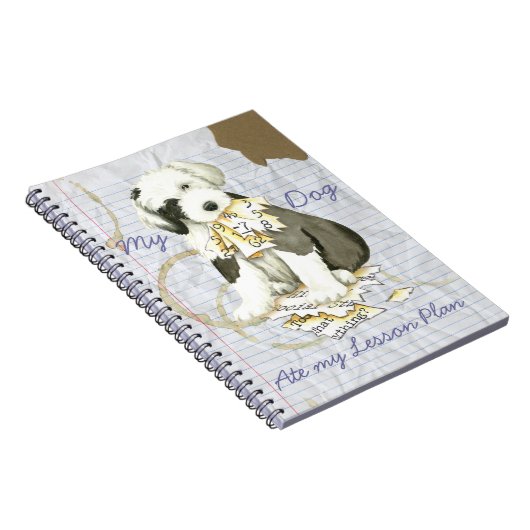 Mijn oude Engelse Sheepdog Ate mijn Lesson Plan Notitieboek (Rechterzijde)