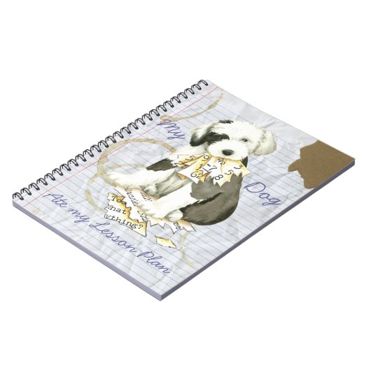 Mijn oude Engelse Sheepdog Ate mijn Lesson Plan Notitieboek (Linkerzijde)