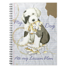 Mijn oude Engelse Sheepdog Ate mijn Lesson Plan Notitieboek