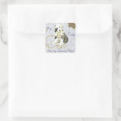 Mijn oude Engelse Sheepdog Ate mijn Lesson Plan Vierkante Sticker (Tas)