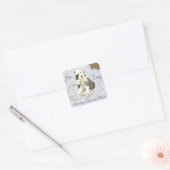 Mijn oude Engelse Sheepdog Ate mijn Lesson Plan Vierkante Sticker (Envelop)