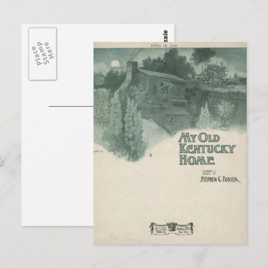 Mijn Oude Kentucky Home Briefkaart (Voorkant / Achterkant)