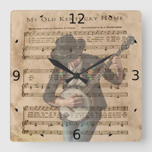 MIJN OUDE KENTUCKY THUIS VIERKANTE KLOK (Voorkant)