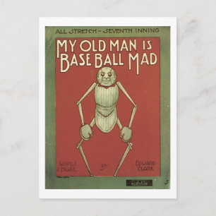Mijn oude Man is  Hoesje van honkbal. Briefkaart
