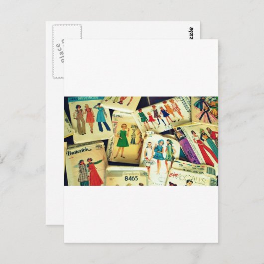 mijn oude naaipatronen briefkaart (Voorkant / Achterkant)