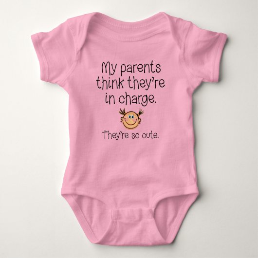 "Mijn ouders denken dat ze de leiding hebben" Baby Romper (Voorkant)
