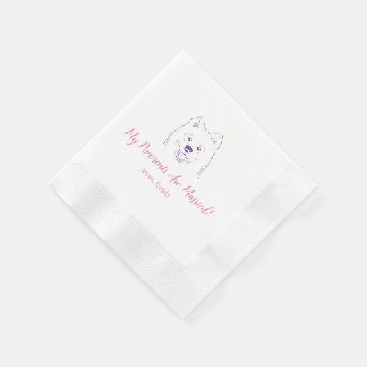 Mijn ouders zijn getrouwd Samoyed bruiloft servett Servet (Hoek)