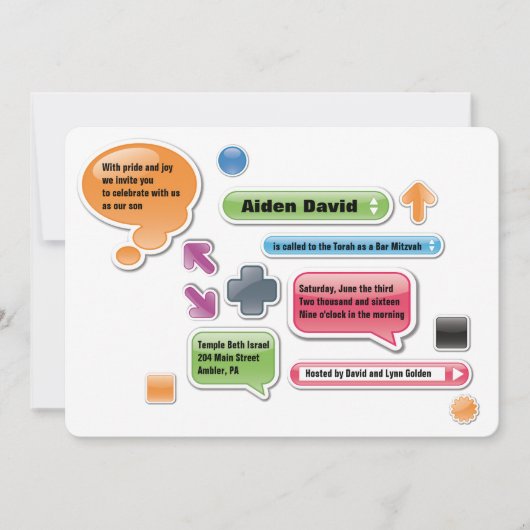 MIJN OUDERS ZIJN LAME Bat Bar Mitzvah Uitnodiging (Voorkant)