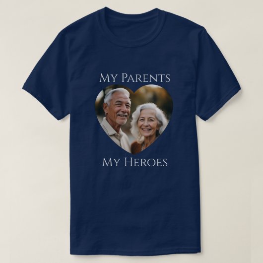 Mijn ouders (zijn) mijn helden - volwassen foto t-shirt (Design voorkant)