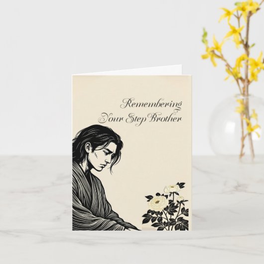 Mijn overleden stiefbroer herinneren kaart (Gele Bloem)