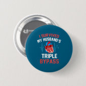 Mijn Overlevende Mannen Drie Dubbele Bypass Hart Ronde Button 5,7 Cm (Voorkant /achterkant)