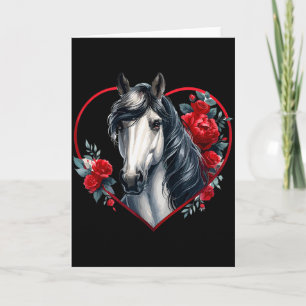 Mijn paard is mijn Valentijn _ grijze paardrozen & Kaart