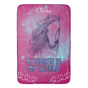 Mijn Paard Is Mijn Wereld Magenta Badmat