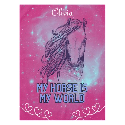 Mijn Paard Is Mijn Wereld Magenta   Tafelkleed (Voorkant)