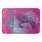 Mijn paard is mijn wereldmagenta badmat (Voorkant)