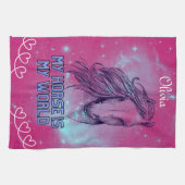 Mijn paard is mijn wereldmagenta theedoek (Horizontaal)