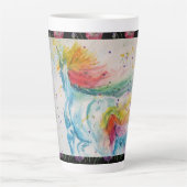 Mijn Paard Regenboog Eenhoorn Aquarel Latte Mok (Voorkant)